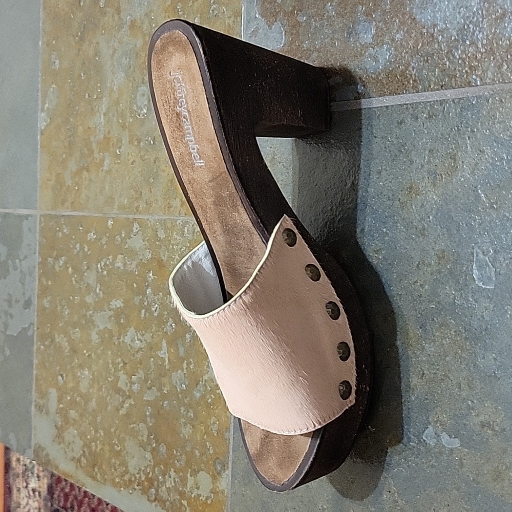 Jeffrey Campbell - Dlight-F Pink Calf Hair Riveted Platform Sandals Womens - 9M - Picture 3 of 13